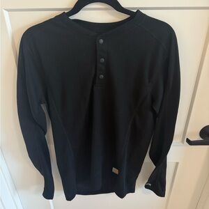 Carhartt NWT Black Waffle Knit Henley Thermal Shirt Men’s Medium Workwear Long
